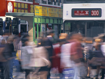 Pedestrians and Trams, Hong Kong, China