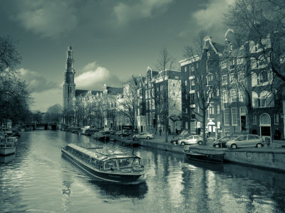 Prinsengracht and Westerkerk in the Background, Amsterdam, Holland