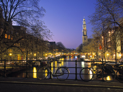 Prinsengracht and Wsterkerk, Amsterdam, Holland