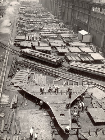 Buy Construction Yard of Bethlehem Ship Building Corp. Where Frames and Bulkheads are Preassembled at AllPosters.com