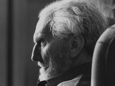Poet Ezra Pound, 95, Relaxing in Wing Chair in Apt
