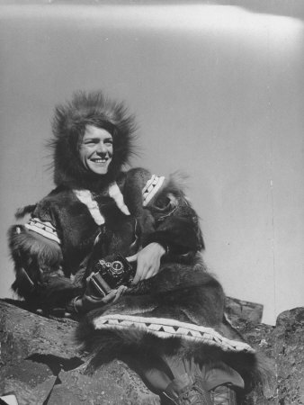 Photographer Margaret Bourke-White Holding Camera, During Forced Island Landing on Trip to Arctic
