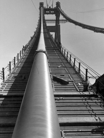 Enormous Cables that Supports a 6-Lane Highway, During Construction of Golden Gate Bridge