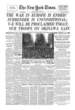 New York Times, May 8, 1945: V-E Day