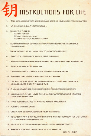 Buy Instructions for Life Dalai La at AllPosters.com