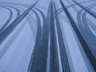 Buy Tire Tracks on a Snowy Road, Flagstaff, Arizona at AllPosters.com