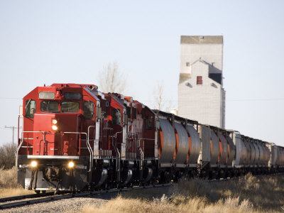 Buy Head on View of a Freight Train, Saskatchewan, Canada at AllPosters.com