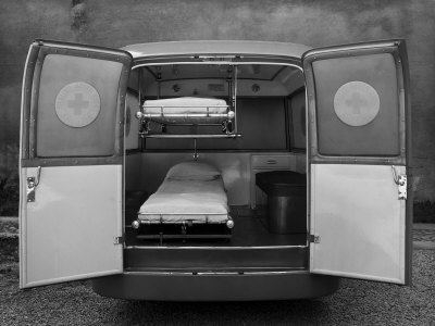 Interior of a Red Cross Ambulance