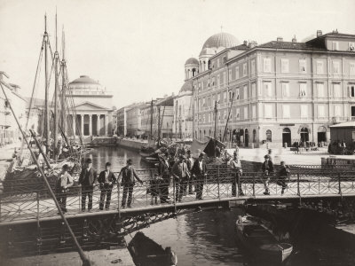 Ponte Rosso on the Canale Grande, in Trieste, Italy
