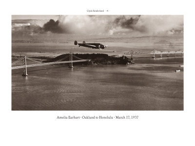 Amelia Earhart in Flight, Oakland to Honolulu, March 17, 1937