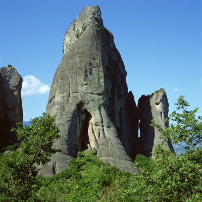 Rock of the Holy Spirit, Prison Cells for Errant Monks, at Meteora, Greece