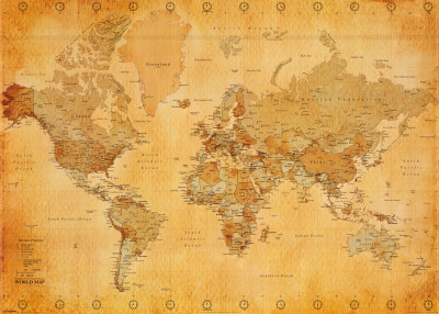 Vintage World Map Giant Poster