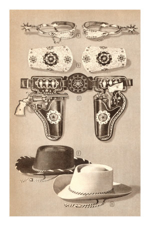 Spurs, Cuffs, Guns, Cowboy Hats for Kids