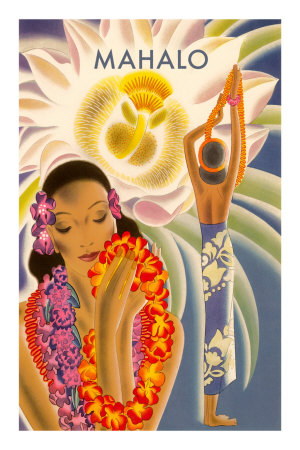Mahalo, Hawaiian Menu Graphic Posters