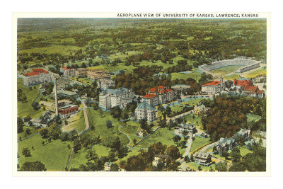 Aerial View, University of Kansas, Lawrence, Kansas