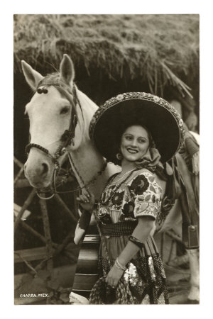 Woman with Horse, Mexican Charra