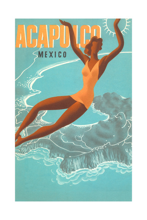 Buy Acapulco, Mexico: Woman and Water at AllPosters.com