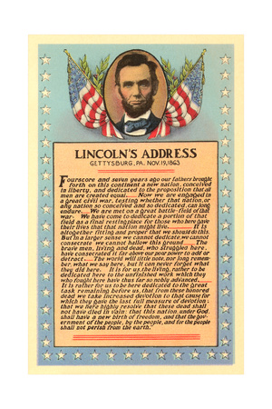 Lincoln with Text of Gettysburg Address