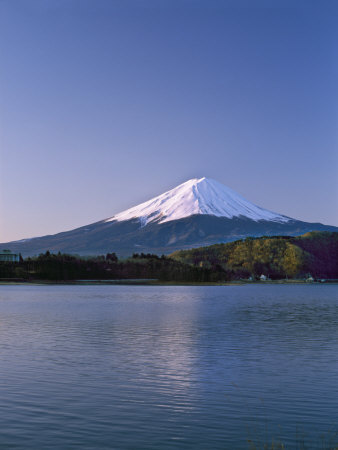 Sunrise on Mount Fuji from Lake Kawaguchi, Yamanashi Prefecture, Japan