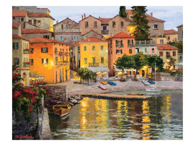 Dusk Reflections Lake Como