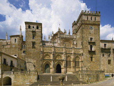 Facade of the Royal Monastery of Santa Maria De Guadalupe, Caceres Area, Extremadura, Spain