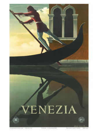 Venezia, Gondolier in Renaissance, Venice, Italy, c.1951