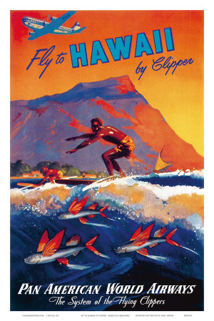 Fly To Hawaii by Clipper, Pan American World Airways c.1940s
