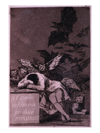 El Sueno De La Razon Produce Monstros, by Francisco Goya, 1868