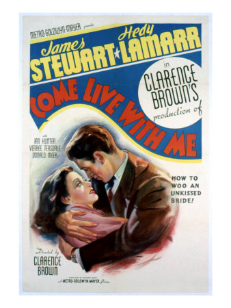 Come Live with Me, Hedy Lamarr, James Stewart, 1941