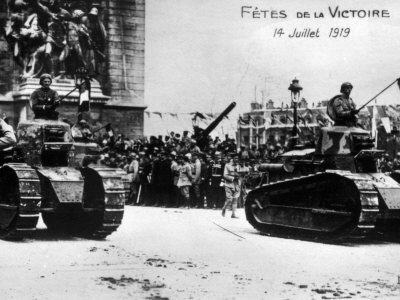 World War I, Post War Victory Parade in Paris, France, July 14, 1919