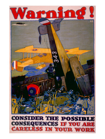World War I American Homefront Aircraft Production War Work Poster by L.N. Britton, 1917