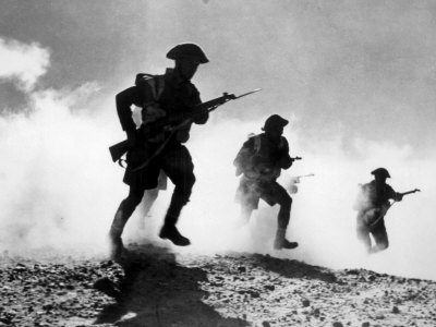World War II, British Troops Advancing During the Battle of El Alamein, 1942