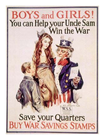 World War I American War Savings Stamps Poster by James Montgomery Flagg, 1918