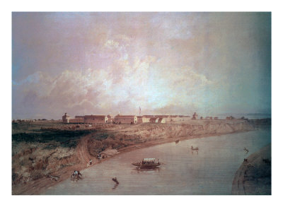 Fort Rice, Dakota Territory. Painted by Seth Eastman, Oil on Canvas, 1871-1875