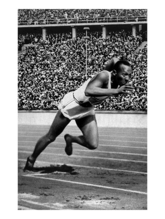 Jesse Owens Setting the 200 Meter Olympic Record at the Olympics in Berlin, Germany, 1936 Poster