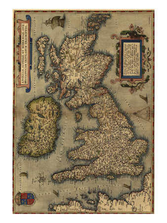 1570 Map of the British Isles. from Abraham Ortelius, Theatrvm Orbis Terrarvm