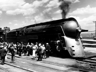 Streamliner Train in Albany, New York, During its Preview Run to New York City, 1938