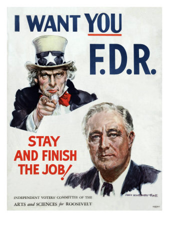 James Montgomery Flagg Poster Supporting Franklin Roosevelt