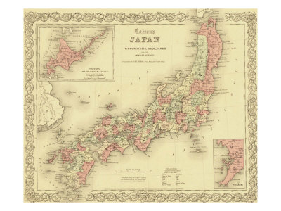 1855 Map of Jaapan showing preecture boundaries.