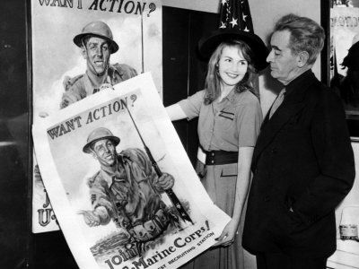 American Artist James Montgomery Flagg and Daughter, Faith, Philadelphia, December 20, 1941