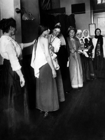 Women Immigrants Undegoing a Physical Examination, Ellis Island, New York, 1910