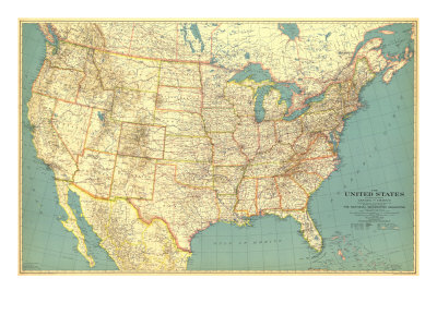 United States Of America Map 1933