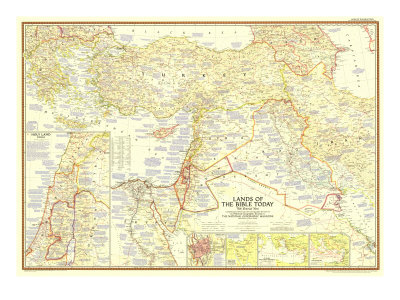 Lands Of The Bible Today Map 1956