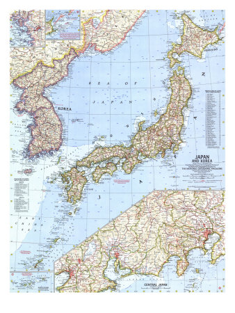 Japan And Korea Map 1960