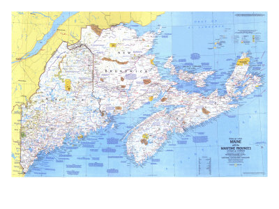 Map of Maine and the Maritime Provinces.