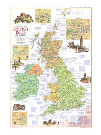Travelers Map Of The British Isles Map 1974 Side 1