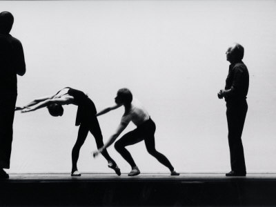 Ballet Master George Balanchine Directing Rehearsal of NYC Ballet Production, Violin Concerto