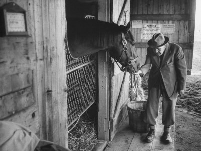 Trainer Jim Fitzsimons at Aqueduct Track Stables after William Woodward