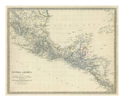 Quality reprints of the map of Central America are available by clicking on the image.