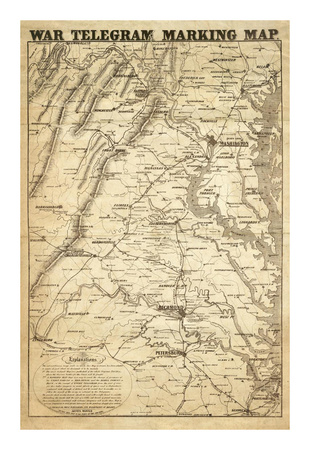 War Telegram Marking Map, c.1862